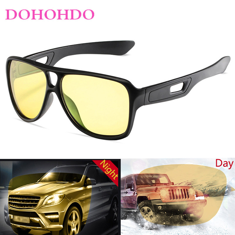 DOHOHDO Men Polarized Sunglasses New Luxury Brand PC Frame Glasses Women Bright Black Night Vision UV400 Goggles Gafas De Sol